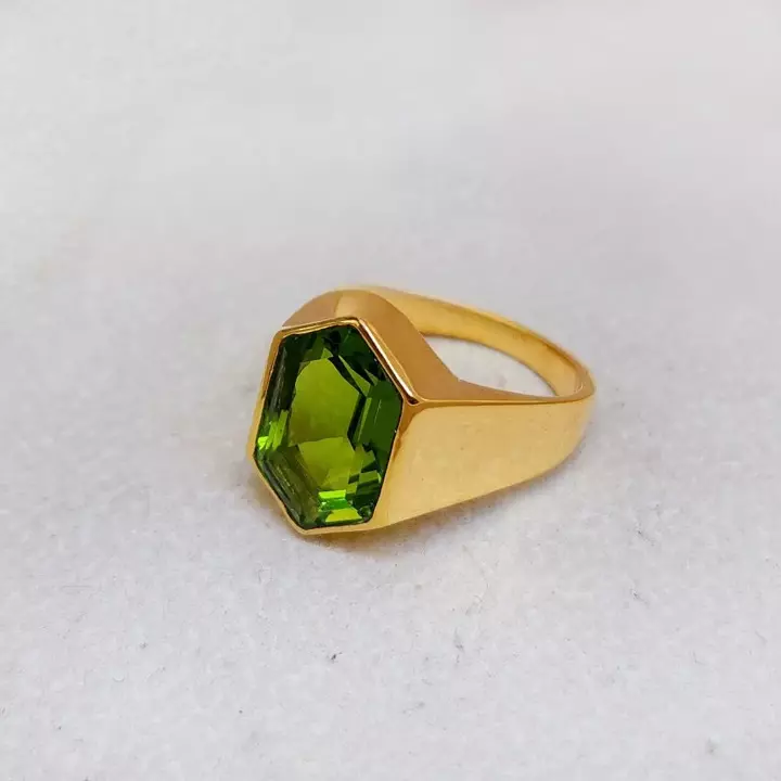 925 Sterling Silver Green Peridot Gemstone Fine Wedding Gold Plated Men&#39;... - $64.99+