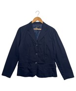 Sandro Blazer Womens Large Navy Blue Fitted Button Front Ruched Office B... - $910.98 MXN