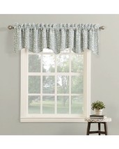 Scrolling Weave Jacquard Scalloped Window Valance, Gray, Modern 52&quot; x 18&quot;  - NEW - £14.22 GBP