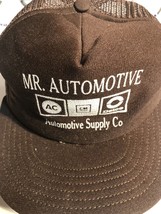 Vintage MR.Automotive Hat Trucker Mesh Brown Made in USA Snapback - £5.40 GBP