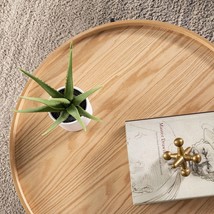 33" Natural And Natural Brown Manufactured Wood And Metal Round Coffee Table - $6,635.36 MXN