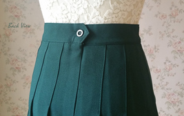 DARK GREEN Pleated Skirt Outfit Women Girls Plus Size Pleated Mini Skirt image 6