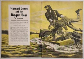 1956 Magazine Picture Lumberjack Throws Man Off Boat Drawn by Raphael Cavaliere - £13.65 GBP