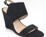 H By Halston Women Wedge Heel Slingback Sandals Mckenzie Size US 7.5M Black - $21.78