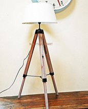 NAUTICALMART DESIGNER&#39;S ADJUSTABLE WOODEN TRIPOD FLOOR LAMP - £96.54 GBP