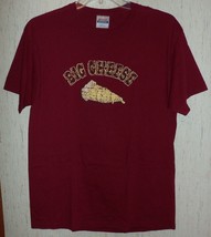 EXCELLENT MENS &quot;BIG CHEESE&quot; BURGUNDY NOVELTY T-SHIRT  SIZE L - $18.65