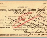1875 Liberty Postal Card DL&amp;W Express Railroad Hold Receipt G1 - £11.36 GBP
