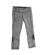 Lululemon Pace Rival Crop Black White Leggings Women Size 6 Zip Pocket - €20,05 EUR