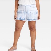Ava &amp; Viv High-Rise Midi Tie Dye Jean Shorts Size 26W NEW - $20.00