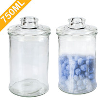 Clear Glass Makeup Kitchen Food Container Bathroom Vanity Storage Organizers Jar - £28.85 GBP