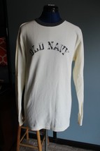 Old Navy Men&#39;s Cream/Gray Logo Graphic Long Sleeve Crew Neck Shirt ~S~ 3... - £11.19 GBP