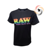 1x Shirt Raw Rainbow Logo Design Black Comfy T Shirt | M | 100% Cotton - $57.20 CAD