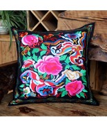 Embroidery Cushion Cover Pillow Case Vintage Flower Pattern P5 - £15.79 GBP