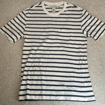 H&amp;M LOGG Shirt Mens Small Short Sleeve Stripe Crew Pocket T Shirt 100% C... - $14.99