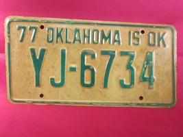 LICENSE PLATE Car Tag 1977 OKLAHOMA YJ 6734 Unissued OKLAHOMA COUNTY [O1] - $9.60