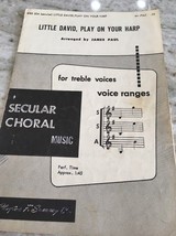 Piccolo David, Play Su Your Harp James Paul Secular Choral Music-RARE-SHIPS24HRS - £23.90 GBP