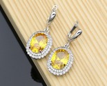 25 silver yellow cubic zirconia bridal dangle jewelry charm earrings set for women thumb155 crop
