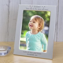 Personalised Daddy Love You To The Moon and Back Silver Plated Photo Frame Gift  - £12.78 GBP