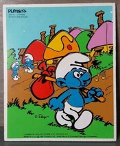 Vintage Playskool Wooden Puzzle Smurfs Adventure Bound 1982 13pcs 325-10 - £14.30 GBP