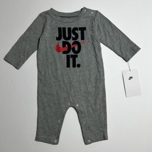 Nike JDI Romper One Piece Romper Coverall Outfit Dark Grey Heather Sz 3M 6M - £11.19 GBP