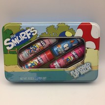 Lotta Luv The Smurfs Set 4 Flavored Lip Balm Strawberry Blueberry Frosting Peach - £11.79 GBP