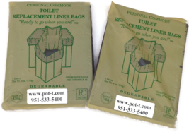 Lot of 2 POT-T 1 Dozen Toilet Replacement Liner Bags - £17.18 GBP