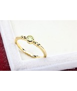 Minimalist Peridot Ring, dainty Natural Peridot ring, Yellow Gold Perido... - £21.39 GBP