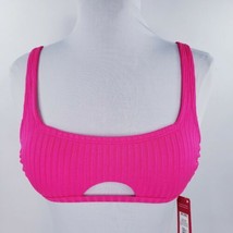 Xhilaration Cut Out Bikini Swim Top Hot Pink Size XS 1 Womens XXS 00 Strappy Adj - £8.55 GBP