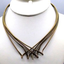 Vintage Mixed Metals Torc Collar Necklace Choker, Copper, Brass, Silver, Unique - £81.98 GBP