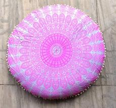 Traditional Jaipur Peacock Feather Mandala Floor Cushion, Decorative Throw Pillo - £35.95 GBP