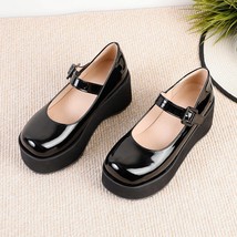 Patent Leather Mary Jane Shoes Women Casual Chunky Platform Pumps Woman Thick Bo - £43.18 GBP
