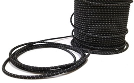 Approx.2.5mm wide 5-10 yds Black with Gray Stitched Elastic Cord ET24  - $6.99+