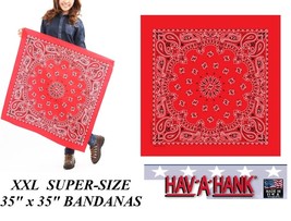 35&quot;x35&quot; RED SUPERSIZE XXL GIANT PAISLEY BANDANA Bandanna Head Wrap Scarf... - $14.99