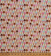 Cotton Ice Cream Food Sweet Tooth Yellow Fabric Print by the Yard D782.71 - £9.40 GBP