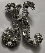 Initial &quot;H&quot; Vintage Brooch Costume Jewelry Silver Tone Rhinestones Unbra... - €18,78 EUR