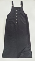 Vintage 90s Y2K MATCH USA Black Overalls Dress Grunge CottageCore Size S... - £39.56 GBP