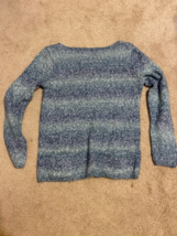 Leo &amp; Nicole Womens Sweater Size L Blue Cable Knit Pullover Cotton Crewneck - £20.40 GBP