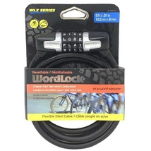 Wordlock Bicycle Lock CL-605-A1 4-Letter Combination Cable 5 Foot Long - $14.80