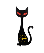 Mid Century Modern Atomic Cat Clock – 3D Printed Retro Wall Clock – 15” ... - $21.99