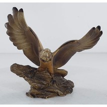 Bald Eagle On Rock Figurine Hand Painted Resin - £22.17 GBP