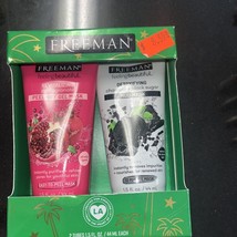 Freeman Face Mask  2 Tubes Gift Set 1.5oz ea Charcoal Black Sugar Pomegranate - £4.99 GBP