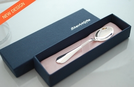 Personalized sterling silver baby spoon .925 minimal modern baby feeding spoon - $74.00+