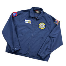 Vintage Mechanic Jacket Work Workwear Garage Navy Medium USA Patches - $34.64