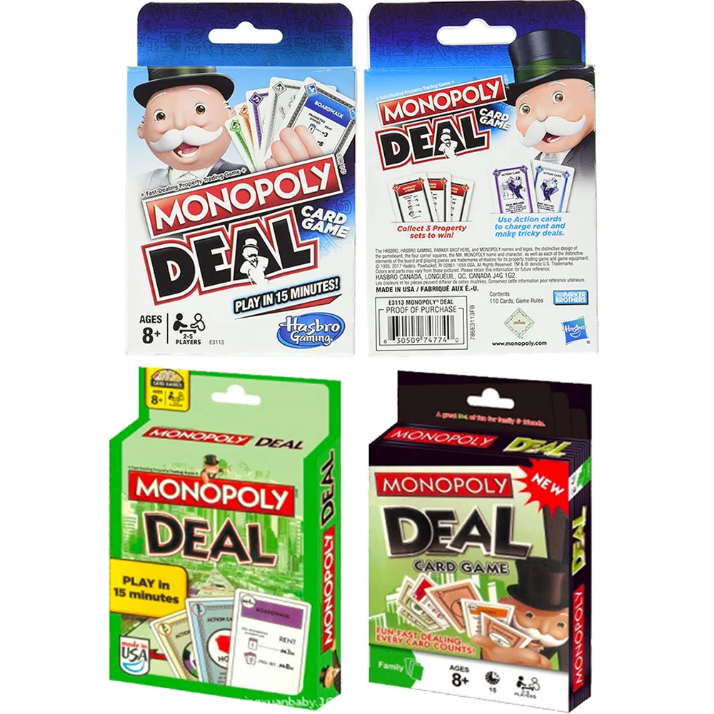 4style Monopoly Deal Blue Box English Version Card Game Family Funny - £9.05 GBP