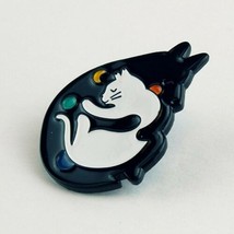 Black Dog and White Cat Snuggling Enamel Pin Fasiok Accessory Jewelry image 2