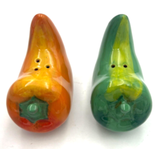 Chili Pepper ~ Salt and Pepper Shaker Set ~ Red and Green ~ Ceramic - £11.74 GBP