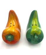 Chili Pepper ~ Salt and Pepper Shaker Set ~ Red and Green ~ Ceramic - £11.72 GBP