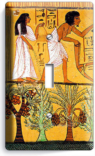 ANCIENT EGYPTIAN PEOPLE HIEROGLYPH WALL ART 1 GANG LIGHT SWITCH PLATE ROOM DECOR