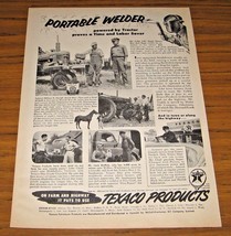 1955 Print Ad Texaco Products Farmall Tractors &amp; Portable Welder on Farm - £8.29 GBP