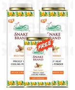 Snake Brand Prickly Heat Cooling Powder Wild Thanaka 2 x 280g + 140 g fo... - $425.75 MXN